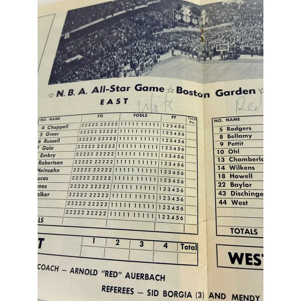 Basketball Assoc. 14th Annual East All Star Game West Boston Garden 1964